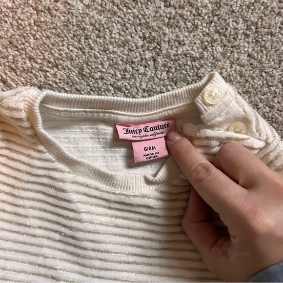 Juicy Couture Cream Striped Baby Blouse - Picture 4 of 5